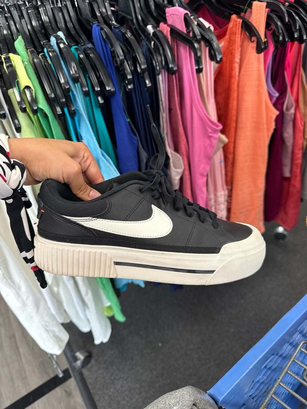 Nike Women's Court Legacy Lift Black Sail Platform Sneakers DM7590-001